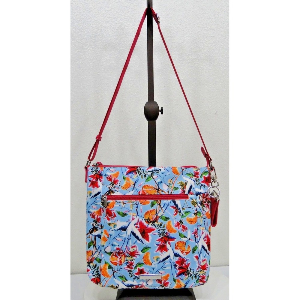 Samantha Brown To-Go MEDIUM Zip-Close Crossbody Purse Tropical Garden Spring